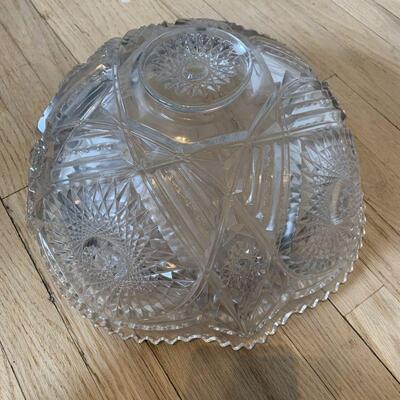 Vintage Sawtooth American Brilliant Crystal Cut Bowl 