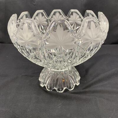 Vintage Bohemian Frosted Crystal Bowl