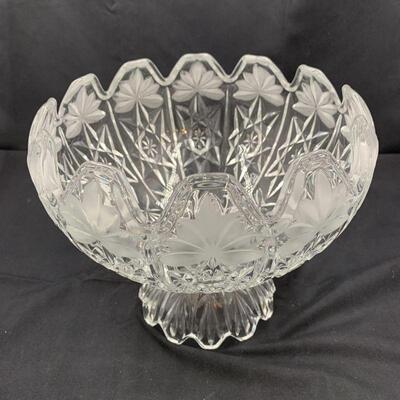 Vintage Bohemian Frosted Crystal Bowl