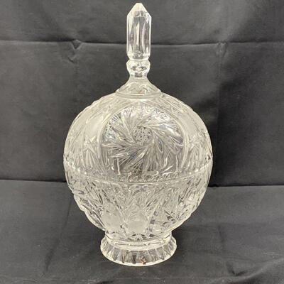 Vintage Bohemian Crystal Star Of David Pinwheel Candy Dish W/Lidâ€¦
