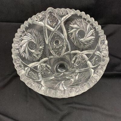 Vintage Sawtooth Crystal Pedestal Vase 