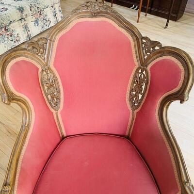 Vintage Wingchair, Carved Music & Figure Motifs