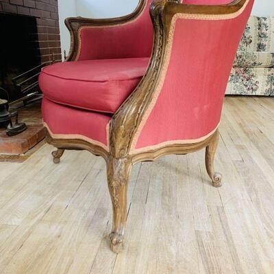 Vintage Wingchair, Carved Music & Figure Motifs