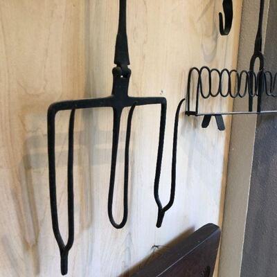 Antique Cast Iron Fire Cooking Kitchen Tools Set