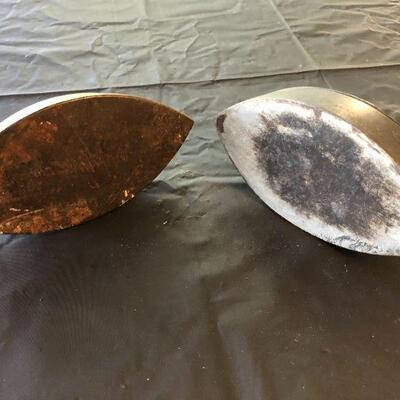 Pair of Antique Cast Iron Sad Irons for Pressing Clothes