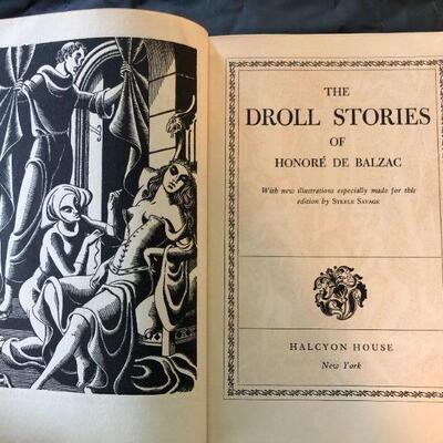 Antique Droll Stories Balzac Book Halcyon House New York