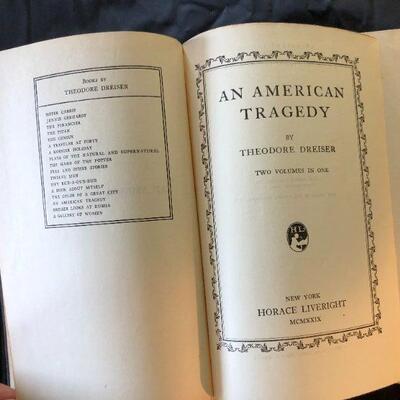 Antique An American Tragedy by Theodore Dreiser Two Volumes in One Book Horace Liveright New York