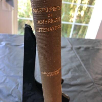 Antique Masterpieces of American Literature Book with Biographical Sketches Houghton Mifflin And Company