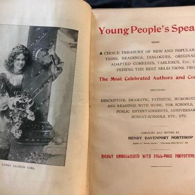Antique 1895 Young People's Speaker Book Henry Davenport Northrop Embellished with Photographic Engravings