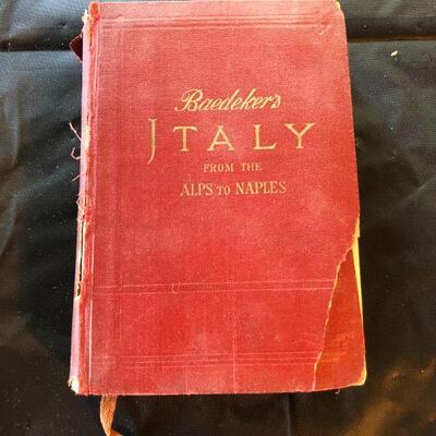 1928 Baedeker's Italy from the Alps to Naples Antique Book Karl Baedeker