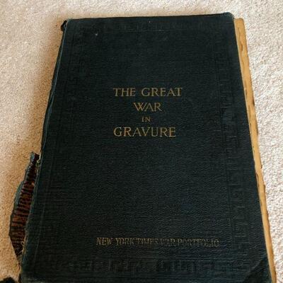 Antique 1917 The Great War in Gravure New York Times War Portfolio Book 