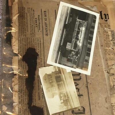 Fantastic Antique Ephemera Newspapers Photos Documents Bundle