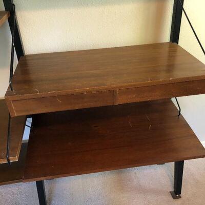 Mid-Century Modern Wood and Metal Shelves Modular Book Shelf