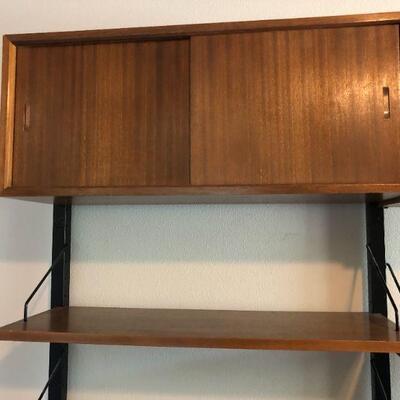 Mid-Century Modern Wood and Metal Shelves Modular Book Shelf