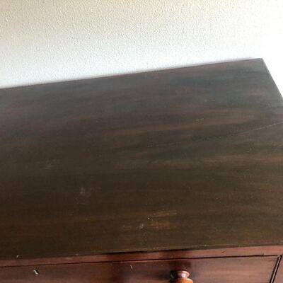Beautiful Vintage Dark Wood Dresser with Twisted Design Details