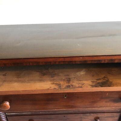 Beautiful Vintage Dark Wood Dresser with Twisted Design Details