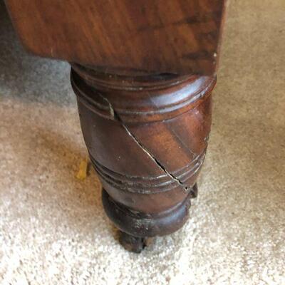 Beautiful Vintage Dark Wood Dresser with Twisted Design Details