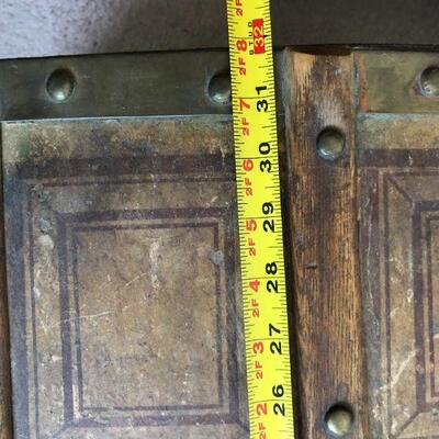 Antique Brown and Bronze Color Metal Steamer Trunk