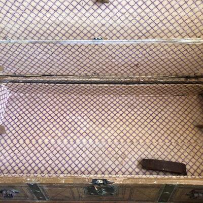 Antique Brown and Bronze Color Metal Steamer Trunk