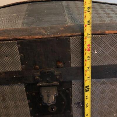 Antique Grey and Black Steamer Trunk