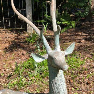 Beautiful Metal Buck Deer Yard Statue 52 Inches Tall