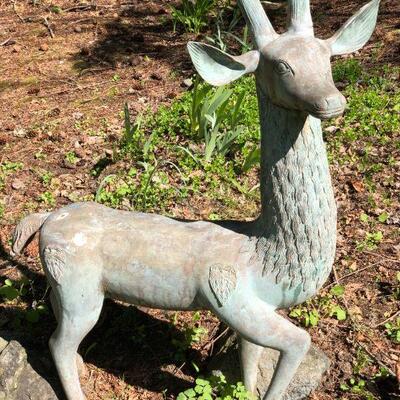 Beautiful Metal Buck Deer Yard Statue 52 Inches Tall