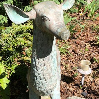 Beautiful Metal Doe Deer Yard Statue