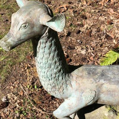 Beautiful Metal Doe Deer Yard Statue