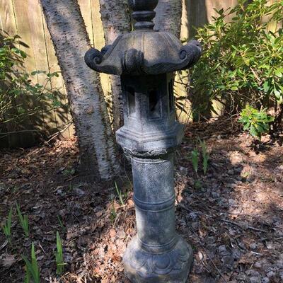 Tall Cement Pagoda Garden Statue 56 Inches