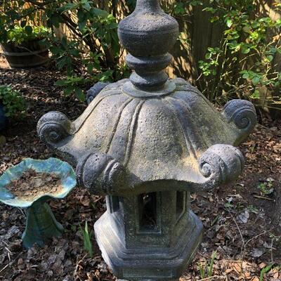 Tall Cement Pagoda Garden Statue 56 Inches