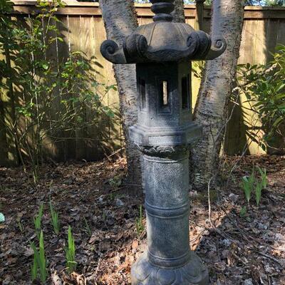 Tall Cement Pagoda Garden Statue 56 Inches