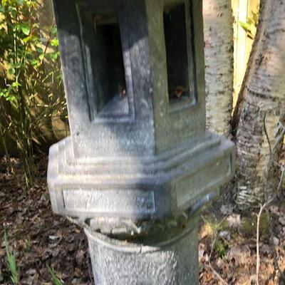 Tall Cement Pagoda Garden Statue 56 Inches