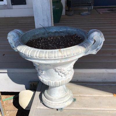 Pair of 2 Matching Classic European Style White Cement Planters