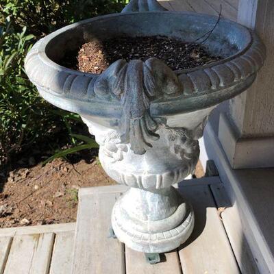 Pair of 2 Matching Classic European Style White Cement Planters