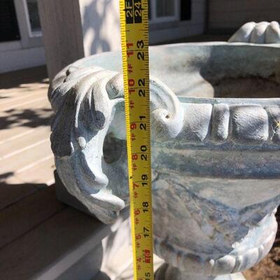Pair of 2 Matching Classic European Style White Cement Planters
