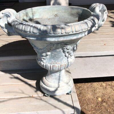Pair of 2 Matching Classic European Style White Cement Planters