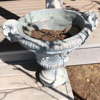 Pair of 2 Matching Classic European Style White Cement Planters