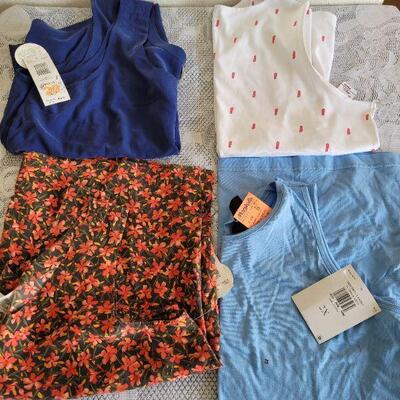 Lot 15: (4) New Tank Tops (2 silk & 2 Cotton)