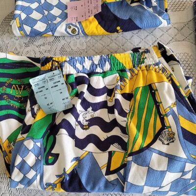 Lot 19: (2) Shorts and Tops Sets (1 silk and 1 cotton)