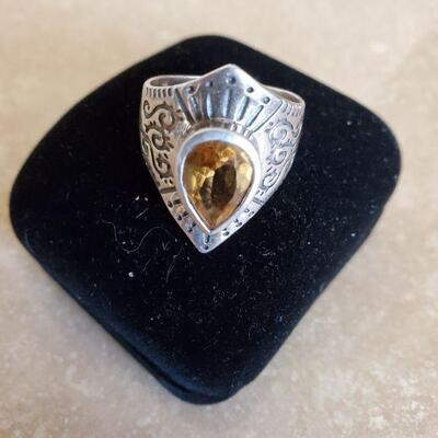 Sterling Ring with Tourmaline Stone