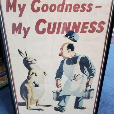 Vintage My Goodness My GUINESS Poster with Kangaroo   Framed 