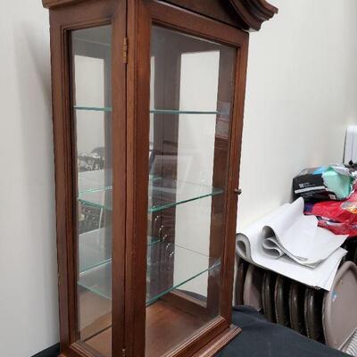 Wood and Glass Table Top Display Case 