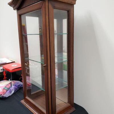 Wood and Glass Table Top Display Case 