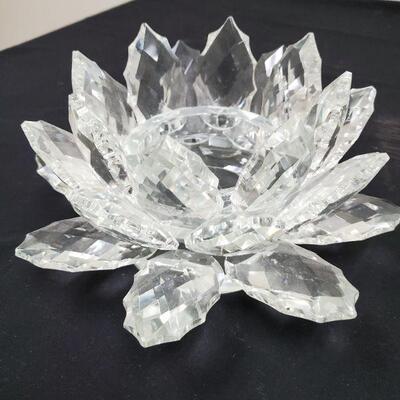 Lotus Crystal Pillar Candle Holder Style 15747