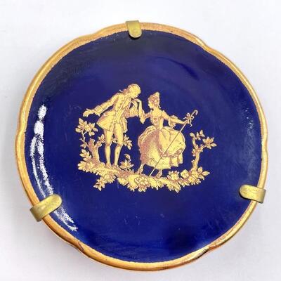 LIMOGES MINIATURE DECORATIVE PLATE AND STAND
