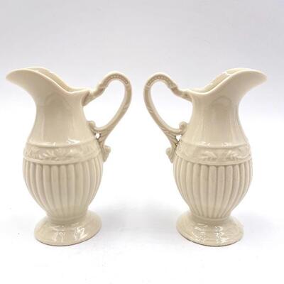 I. GODINGER & CO MINIATURE IVORY PITCHERS SET OF 2