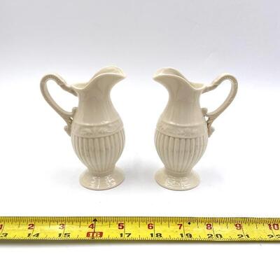 I. GODINGER & CO MINIATURE IVORY PITCHERS SET OF 2