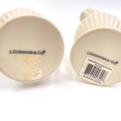 I. GODINGER & CO MINIATURE IVORY PITCHERS SET OF 2