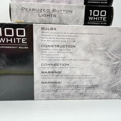 PEARLIZED BUTTON 100 CT WHITE STRING LIGHTS SET OF 7