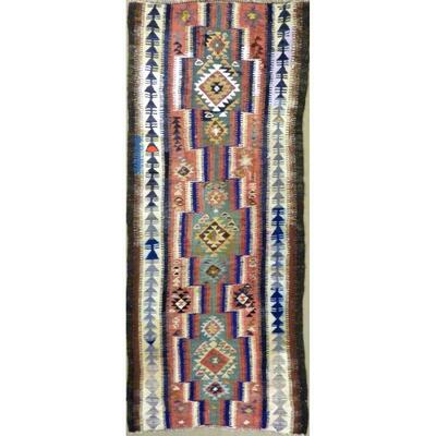 Persian Vintage Seneh Area kilim 9'10"x4'11" Retail $3733.5